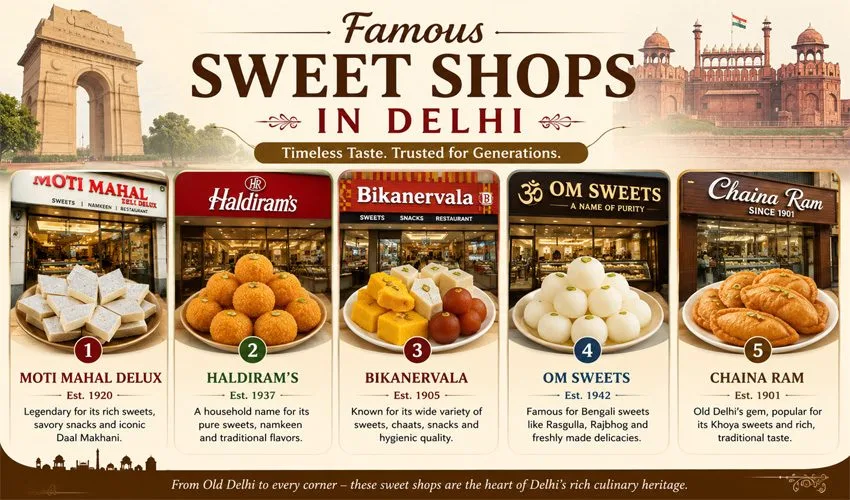 Top 10 Best Famous Sweet Shops in Delhi