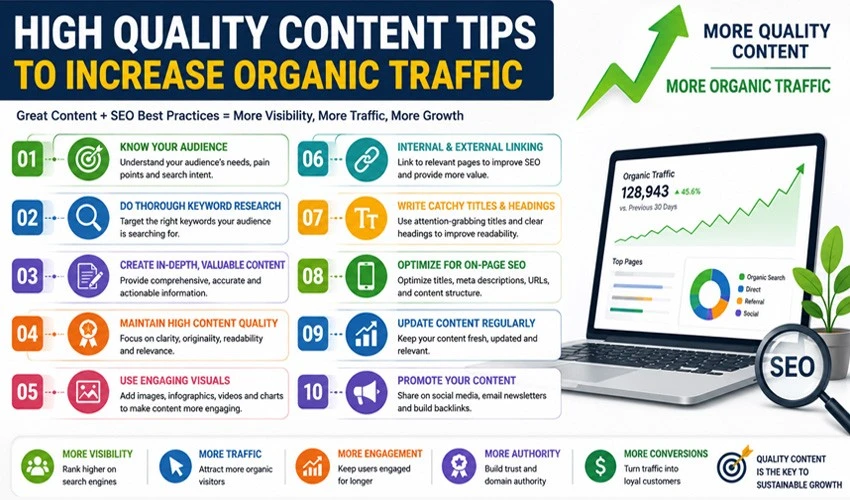 High Quality Content Tips to Increase Organic Traffic