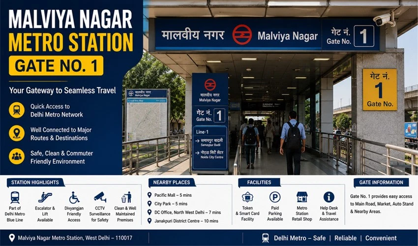 Malviya Nagar Metro Station Gate No. 1